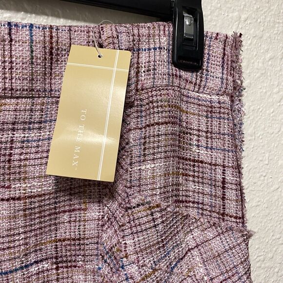 To the max skirt Medium M 6 purple pink pockets layered Tweeted an - Picture 2 of 10